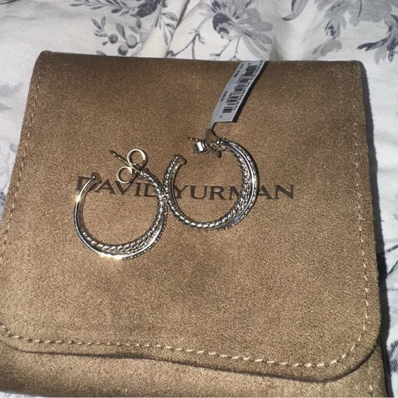 David Yurman Diamond Earrings Hoops